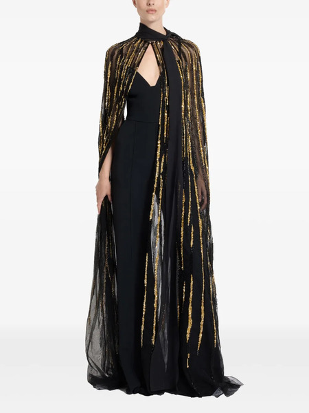  Elie Saab Bead-embellished Cape - Black 