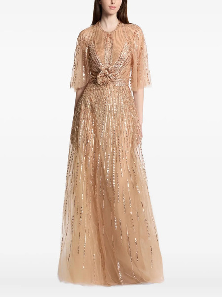  Elie Saab Beaded Embroidered Cape - Neutrals 