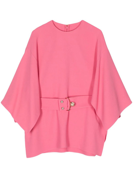  Elie Saab Cady Belted Silk Blouse - Pink 