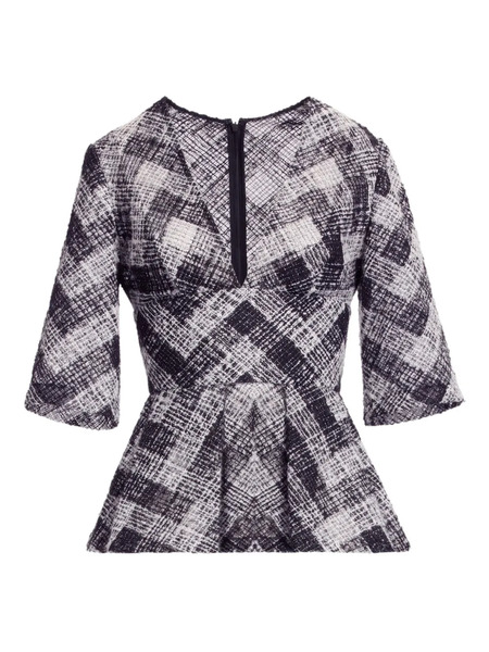 Elie Saab Chevron Peplum Blouse - Grey 