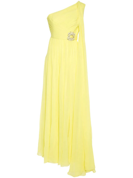  Elie Saab Draped One-shoulder Gown - Yellow 
