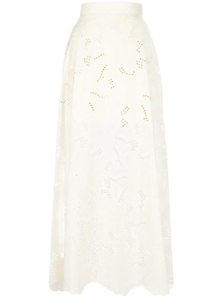  Elie Saab Embroidered Maxi Skirt - White 