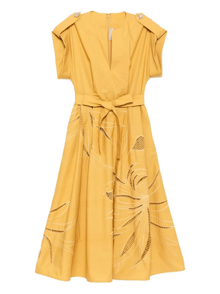  Elie Saab Embroidered Midi Dress - Neutrals 