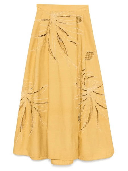  Elie Saab Embroidered Midi Skirt - Gold 