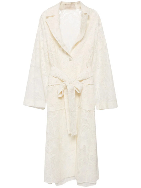  Elie Saab Embroidered Tulle Coat - Neutrals 