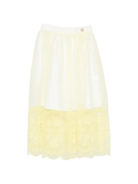  Elie Saab Junior Floral-embroidered Skirt - Yellow 