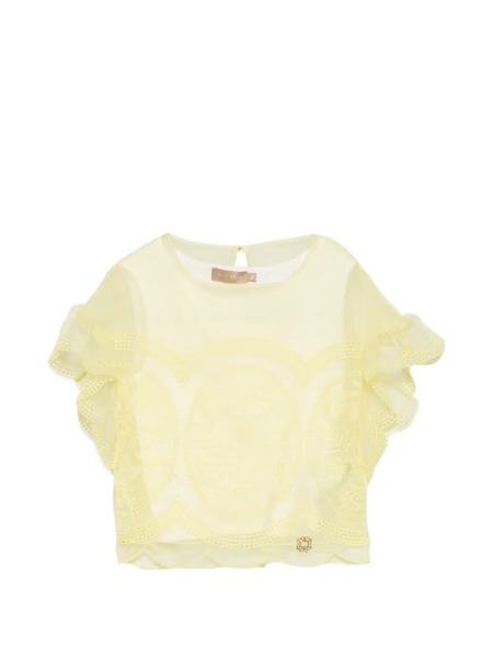  Elie Saab Junior Ruffled Embroidered Top Set Of Two - Yellow 