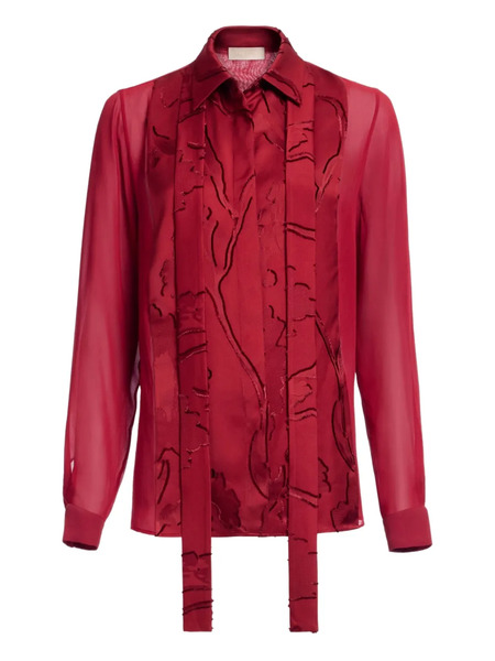  Elie Saab Long-sleeve Jacquard Shirt - Red 