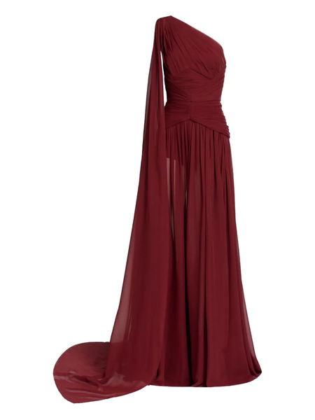  Elie Saab One-shoulder Split Maxi Dress - Red 