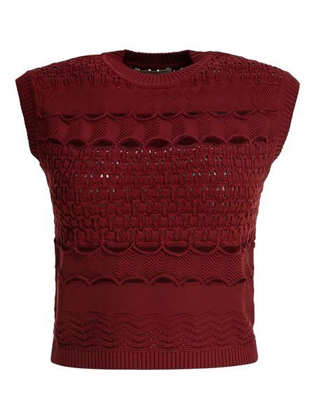  Elie Saab Open-knit Tank Top - Red 