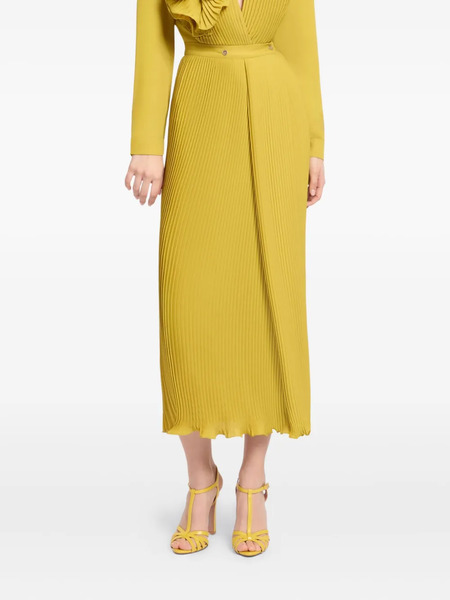  Elie Saab Pleated Chiffon Skirt - Yellow 