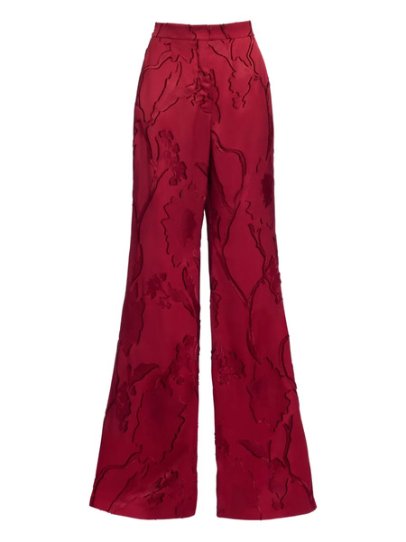  Elie Saab Pocket Jacquard Trousers - Red 