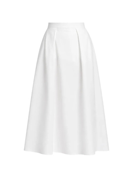  Elie Saab Poplin Midi Skirt - White 