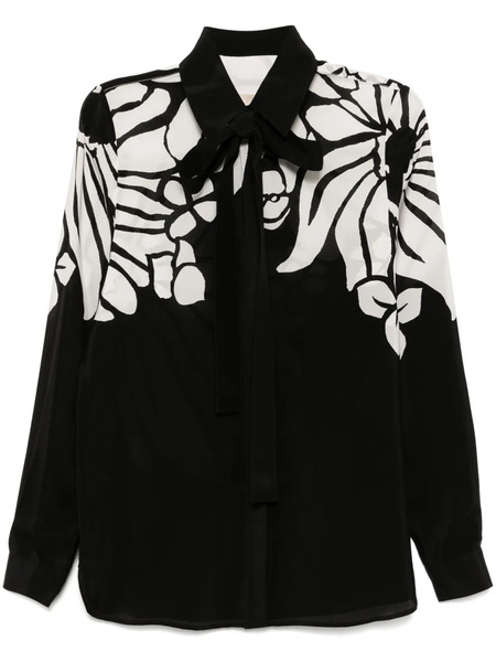  Elie Saab Printed Silk Shirt - Black 