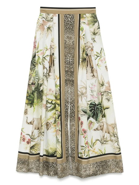  Elie Saab Savannah-print Long Skirt - Neutrals 