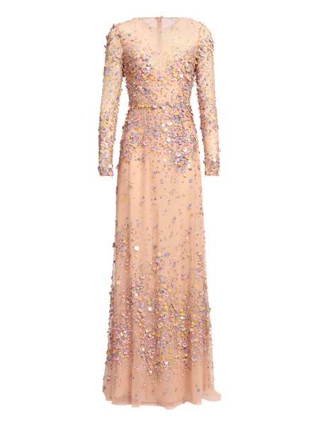  Elie Saab Sequin-embellished Maxi Dress - Pink 
