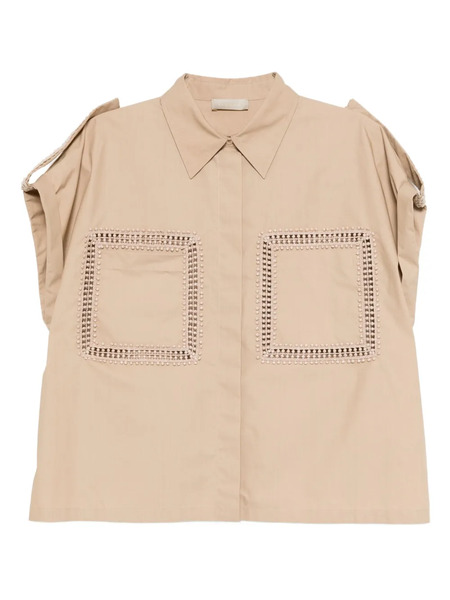  Elie Saab Trim-embellished Poplin Shirt - Neutrals 