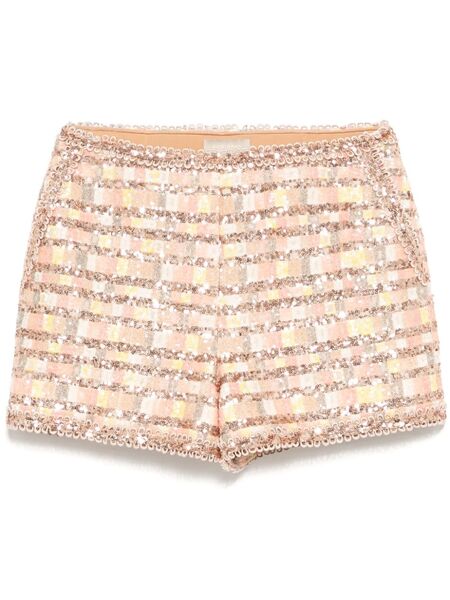  Elie Saab Tweed Sequin Shorts - Pink 