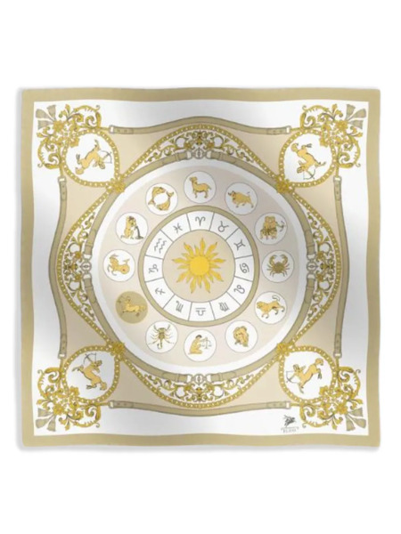  Elios Milano Sagittarius Silk Scarf - Neutrals 