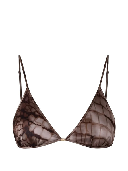  Elisabetta Franchi Alligator-print Bra - Brown 