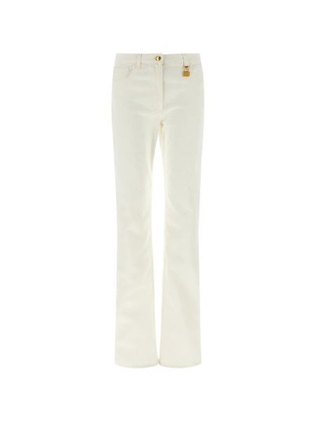  Elisabetta Franchi Belt-loop Padlock-detail Trousers - White 