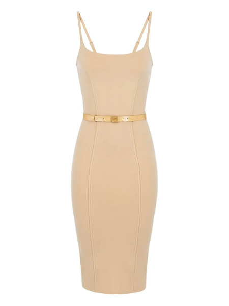  Elisabetta Franchi Belted Midi Dress - Neutrals 