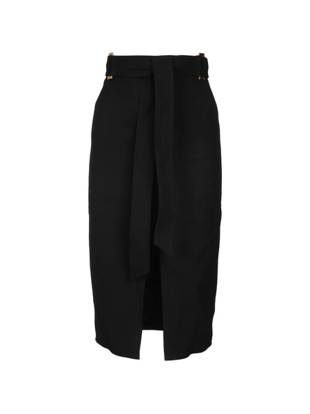  Elisabetta Franchi Belted Midi Skirt - Black 