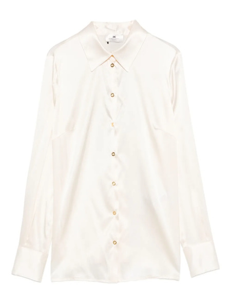  Elisabetta Franchi Bow-detail Satin Shirt - Neutrals 