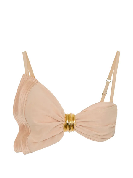  Elisabetta Franchi Bow Satin Bra - Neutrals 