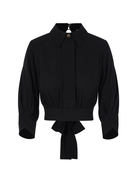  Elisabetta Franchi Button-detail Tie Blouse - Black 