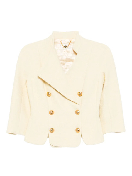  Elisabetta Franchi Button-embellished Tweed Jacket - Yellow 