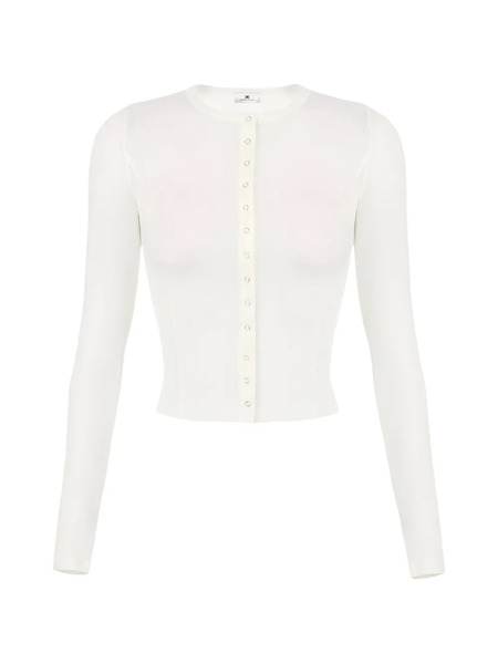  Elisabetta Franchi Button Embroidered-logo Cardigan - White 