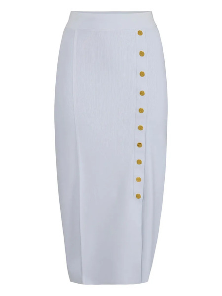  Elisabetta Franchi Button Midi Skirt - Blue 