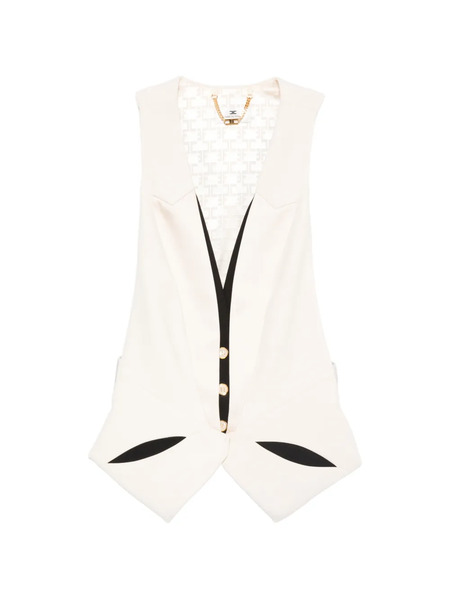  Elisabetta Franchi Button Sleeveless Waistcoat - Neutrals 