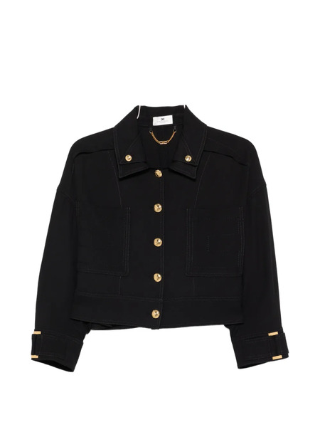  Elisabetta Franchi Buttoned Cropped Jacket - Black 