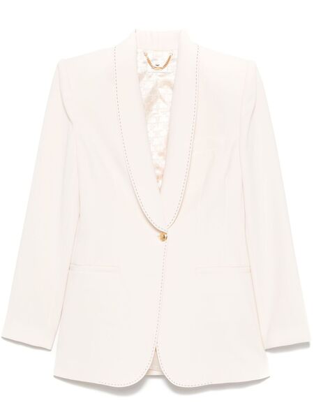  Elisabetta Franchi Contrast-stitch Crepe Blazer - Neutrals 