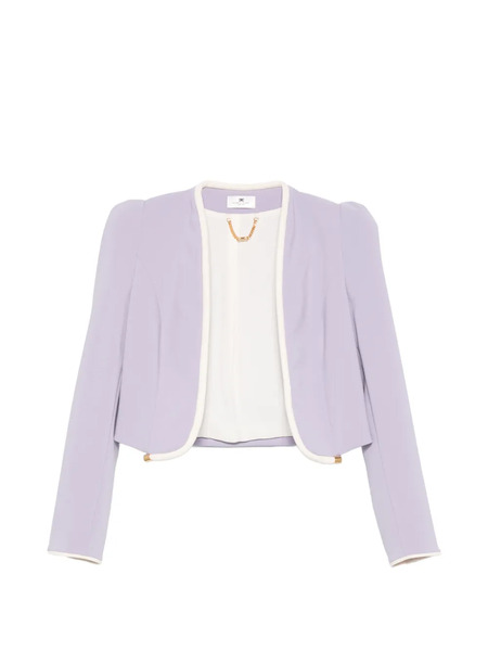  Elisabetta Franchi Contrast-trim Open-front Jacket - Purple 