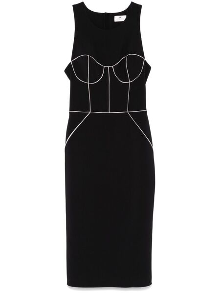  Elisabetta Franchi Contrasting-piping Midi Dress - Neutrals 
