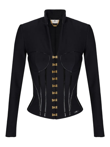  Elisabetta Franchi Corset-detailed Jacket - Black 