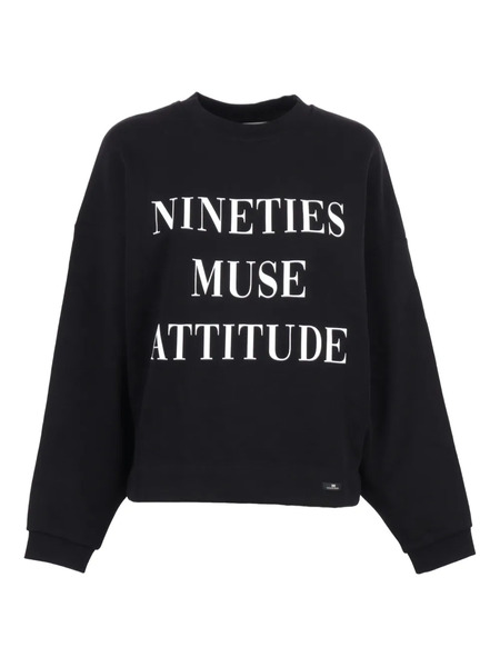  Elisabetta Franchi Cotton Sweatshirt - Black 