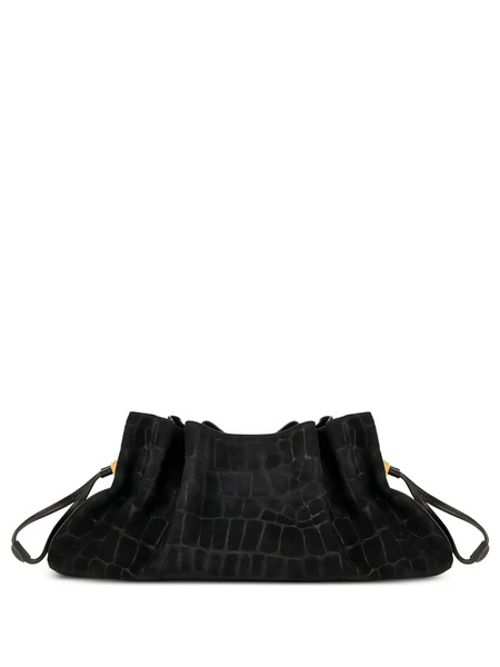  Elisabetta Franchi Crocodile-effect Clutch Bag - Black 