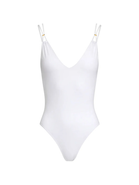  Elisabetta Franchi Cross-strap V-neck Swimsuit - White 