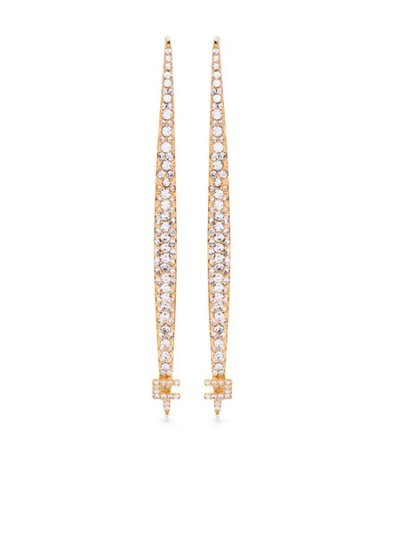  Elisabetta Franchi Crystal-embellished Brass Earrings - Gold 