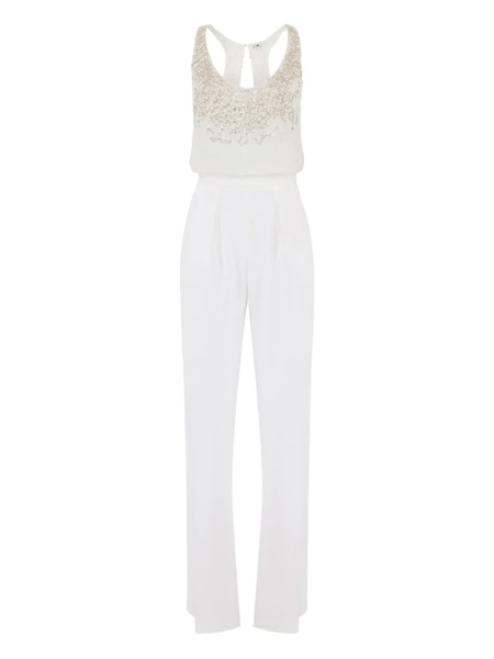  Elisabetta Franchi Crystal-embellished Jumpsuit - White 