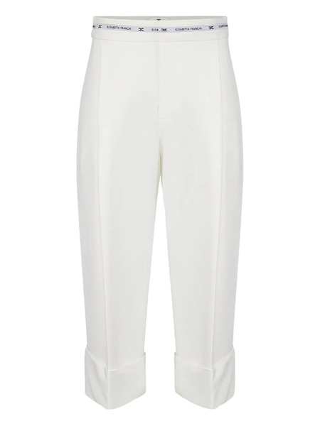  Elisabetta Franchi Cuffed Cropped Trousers - White 
