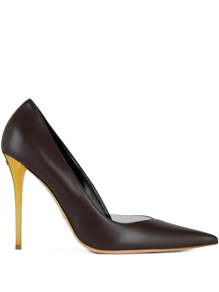  Elisabetta Franchi Cut-out Gold Stiletto Pumps - Brown 