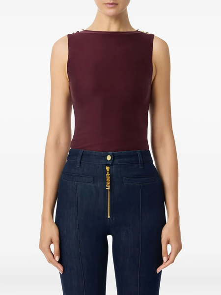  Elisabetta Franchi Decorative-buttons Ribbed Tank Top - Red 