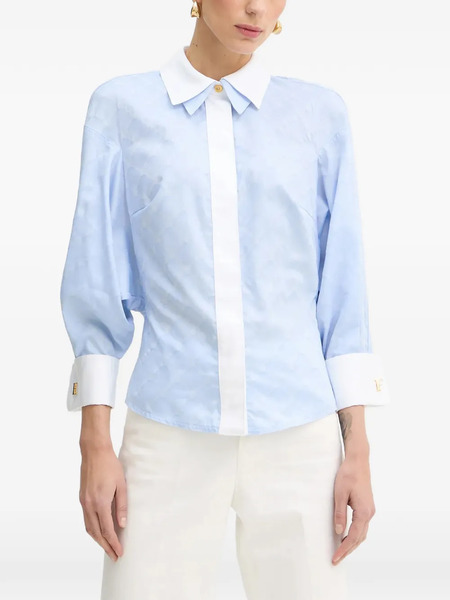  Elisabetta Franchi Diamond-pattern Jacquard Shirt - Blue 