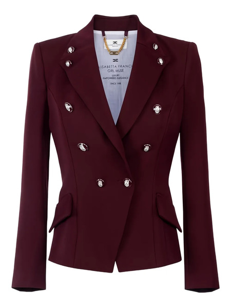  Elisabetta Franchi Double-breasted Enamelled-buttons Blazer - Red 
