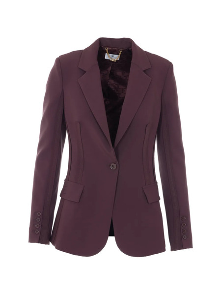  Elisabetta Franchi Double-breasted V-neck Jacket - Purple 